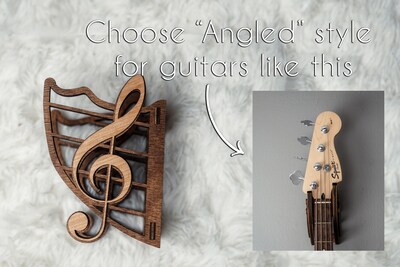Guitar Wall Mount Guitar Hanger with treble clef design - acoustic guitar holder wall mount - image3
